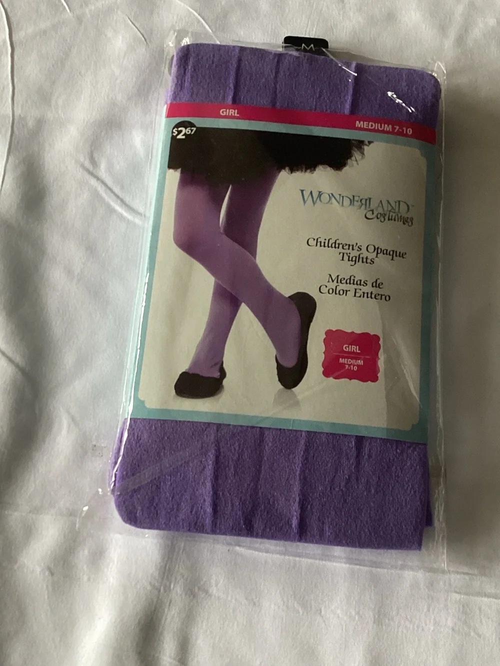 🦢 WONDERLAND Girls Bright Purple Opaque Tights